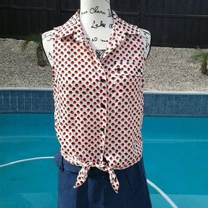 Pinup rockabilly mod mid century geometric sleeveless top
